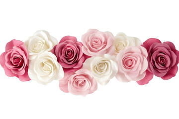 Fototapeta premium Bouquet of pink roses isolated on transparent png. clipping path included.