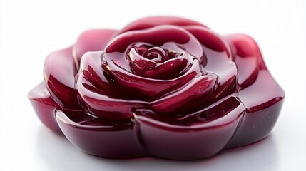 Pink and magenta glass rose art sculpture with industrial aesthetic, combining transparent floral form, modern material texture and creative design concept, expressing contemporary art, decorative obj