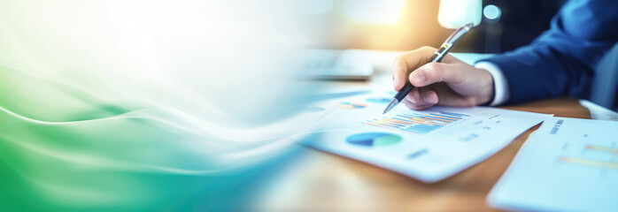 Naklejka premium green sustainable environmental business. esg environmental social corporate governance, abstract background of sustainable report datum and environmental friendly energy