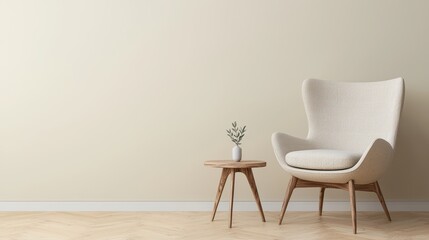 Stylish Modern Chair with Wooden Table and Minimalist Decor