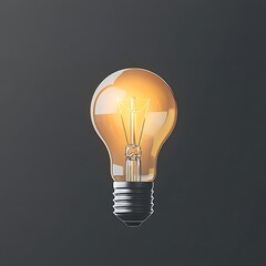 Glowing Lightbulb with Idea Concept.