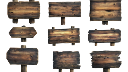 Collection of Wooden Signboards