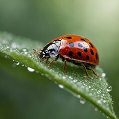 Fototapeta premium ladybird on a leaf