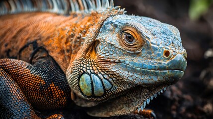 Fototapeta premium a large green iguana 