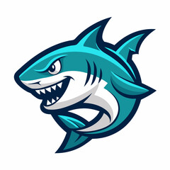 Fototapeta premium The shark logo is ideal for Clothing or Surfing Gear Brands, Sports Teams, Marine Conservation Organizations, Sea Tourism Companies, Energy Drink or Health Supplement Brands, Gaming