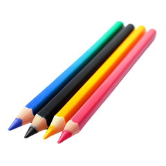 Fototapeta premium Colorful Pencils on Striped Background Art Supplies Creativity Design