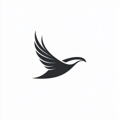 Obraz premium Elegant Bird in Flight - A Powerful Logo Design