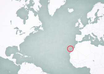 Obraz premium Map of North Atlantic Ocean - Canary Islands
