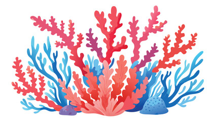 Colorful corals, white background, wallpaper, vector file