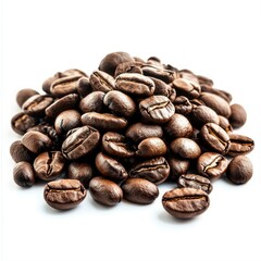 Naklejka premium Roasted Coffee Beans Pile Closeup