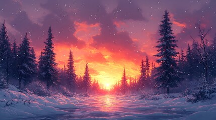 sunset in the mountains