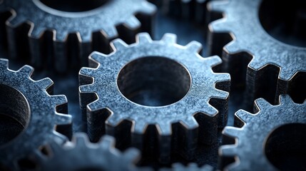 Metallic Gears Interlocking System Close Up