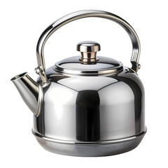 Shiny Stainless Steel Kettle Perfect for Tea  Coffee isolated on transparent background
