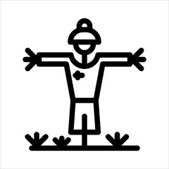 scarecrow line icon vector illustration isolated on white background