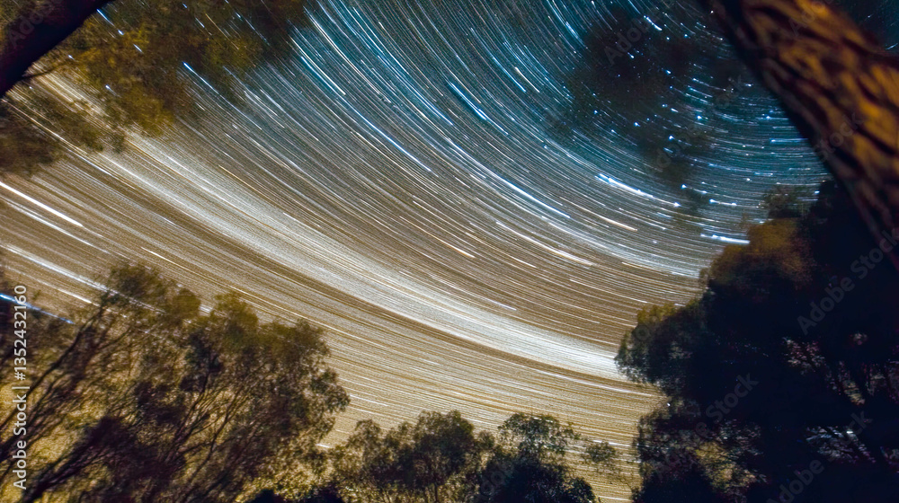 Poster journey through the celestial wonders of the milky way under a shimmering starry sky