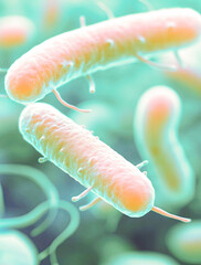 Obraz premium Microscopic view of vibrant bacteria highlighting intricate structures and details
