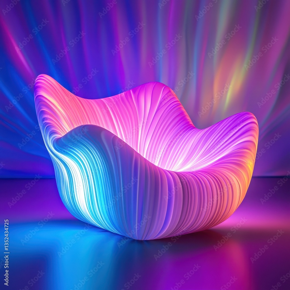 Wall mural a glowing abstract object in a vibrant spectrum of colors