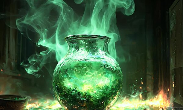 Magical potion in a glass jar