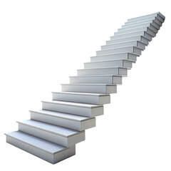 Modern White Staircase Design Architecture  3D Model isolated on transparent background