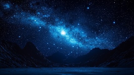 Milky Way Night Sky Mountains Landscape