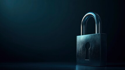 Fototapeta premium Padlock Security System Protecting Data Privacy and Information Cybersecurity Concept
