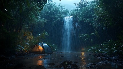 tent in the forest