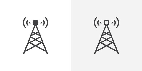 Antenna icons symbol. Flat and line design style.