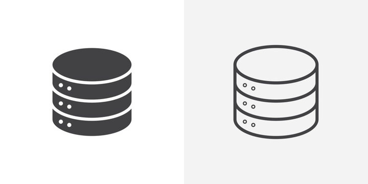 Database vector icon symbol. illustration sign collection.
