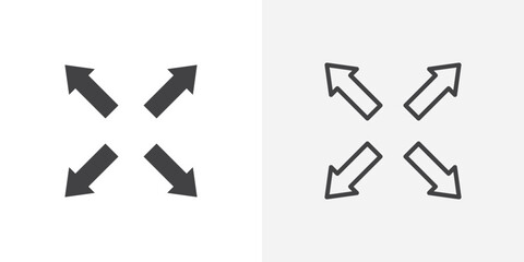 Expand vector icon symbol. illustration sign collection.