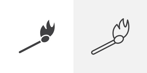 Matches icon vector set in black flat and line stroke style