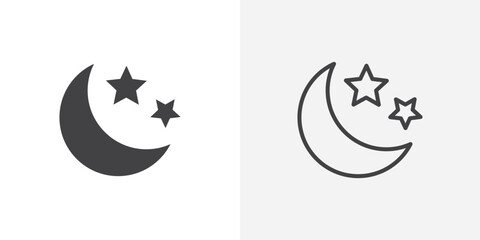 Moon vector icon symbol. illustration sign collection.