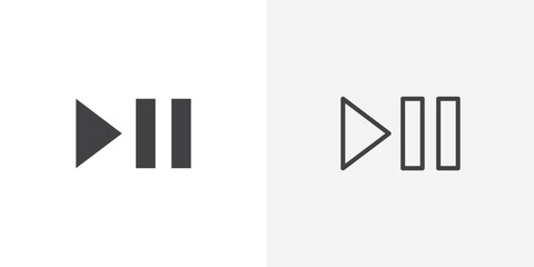 Play pause vector icon symbol. illustration sign collection.