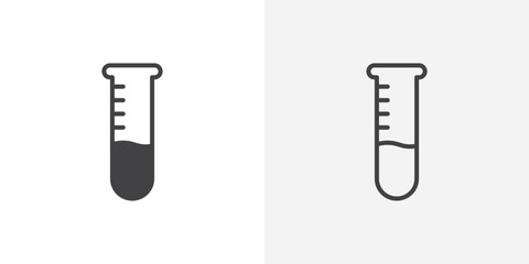 Test tube vector icon symbol. illustration sign collection.
