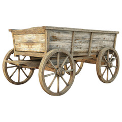 Fototapeta premium Rustic Farm Wagon with Wooden Panels and Large Wheels