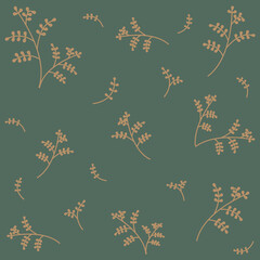 Seamless pattern hand-drawn luxury leaves and berries. Freehand illustration. Christmas elements and winter holiday designs for card, wallpaper, textile, background, stationary, wrapping, and phone ca