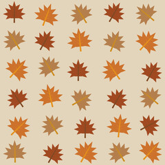 Obraz premium Vector green, yellow and orange leaf. Autumn seamless background with autumn leaves vector for wallpaper, textile, surface, fashion, card, stationary, home decor and wrapping
