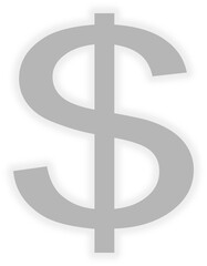 US Dollar - grey vector icon with shadow