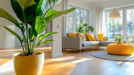 Explore a modern Scandinavian living room infused with geometric decor, showcasing sleek furniture, and embracing sustainable design elements Discover minimalist interior design ideas featuring