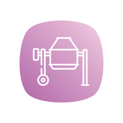 concrete mixer vector icon