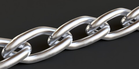 Fototapeta premium Strong Metal Chain Links Close Up Detailed Texture Shiny Silver Steel