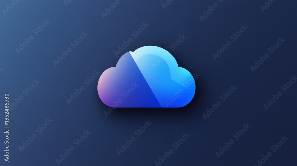 Poster cloud computing technology database security concept backup transfer. there is a large cloud icon pr