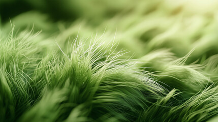 Lush Green Textured Fur Surface with Natural Lighting Effects