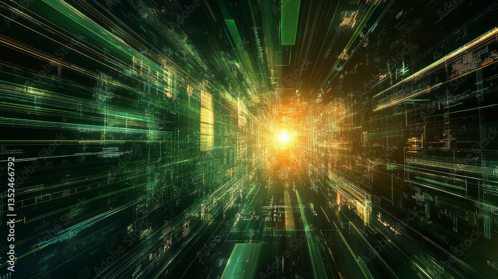 Poster digital network data and communication network concept abstract background