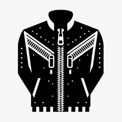  Jacket Zipper silhouette in black on a white background