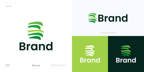 Letter B landscaping logo icon design vector, Modern simple Initial B symbol concept with nature, growth, organic, agriculture, garden environment, with shades of green usable for identity business. © Erips.id