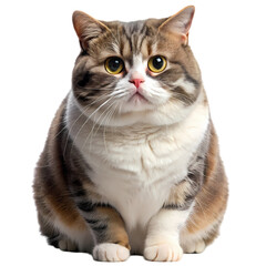 Obraz premium Adorable Chunky Cat Photo isolated on transparent background