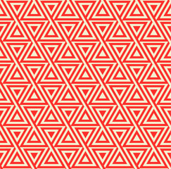 Abstract vector seamless geometric pattern with red and white triangles -vector eps8