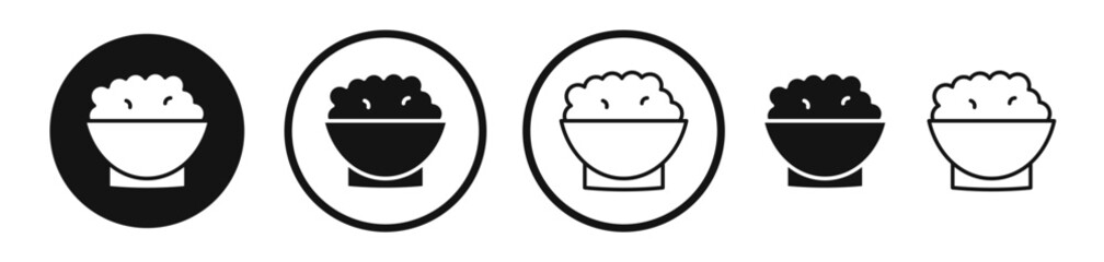 Bowl rice icon set. vector icons for apps and website ui design
