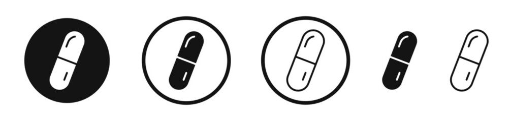 Capsules icon set. vector icons for apps and website ui design