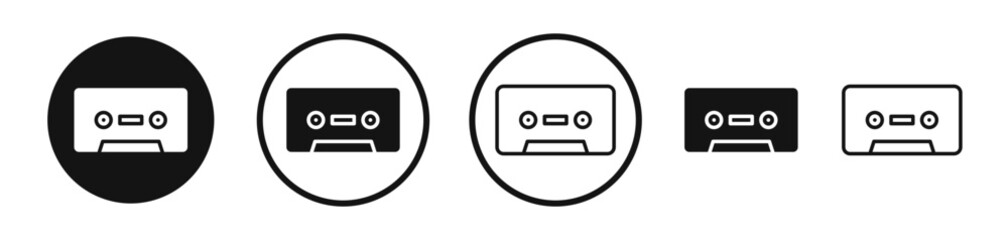 Cassette tape icon set. vector icons for apps and website ui design